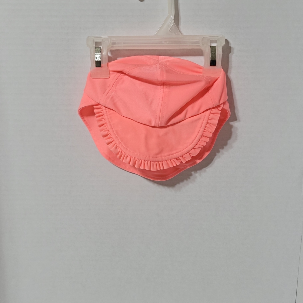 Cat & Jack Baby Girls Coral Ruffle Swim Sun Hat Size 6–12M